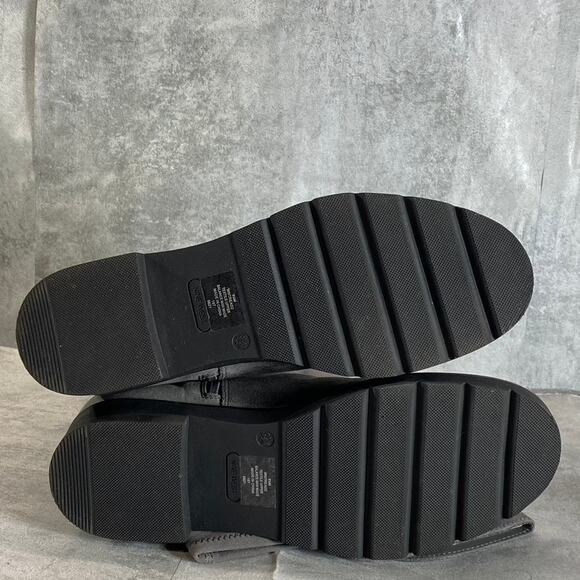 NINE WEST Women's Charcoal Tread Lug Sole Block-Heel Over-The-Knee Boots SZ 9.5 - Picture 9 of 12